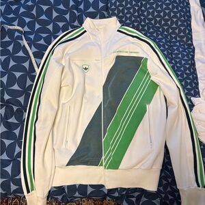 Adidas x Porsche Design White and Green Men's Bomber Jacket